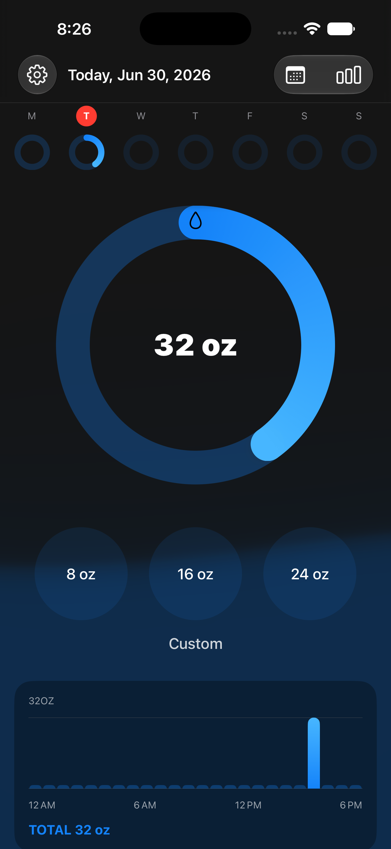 H2O app screen